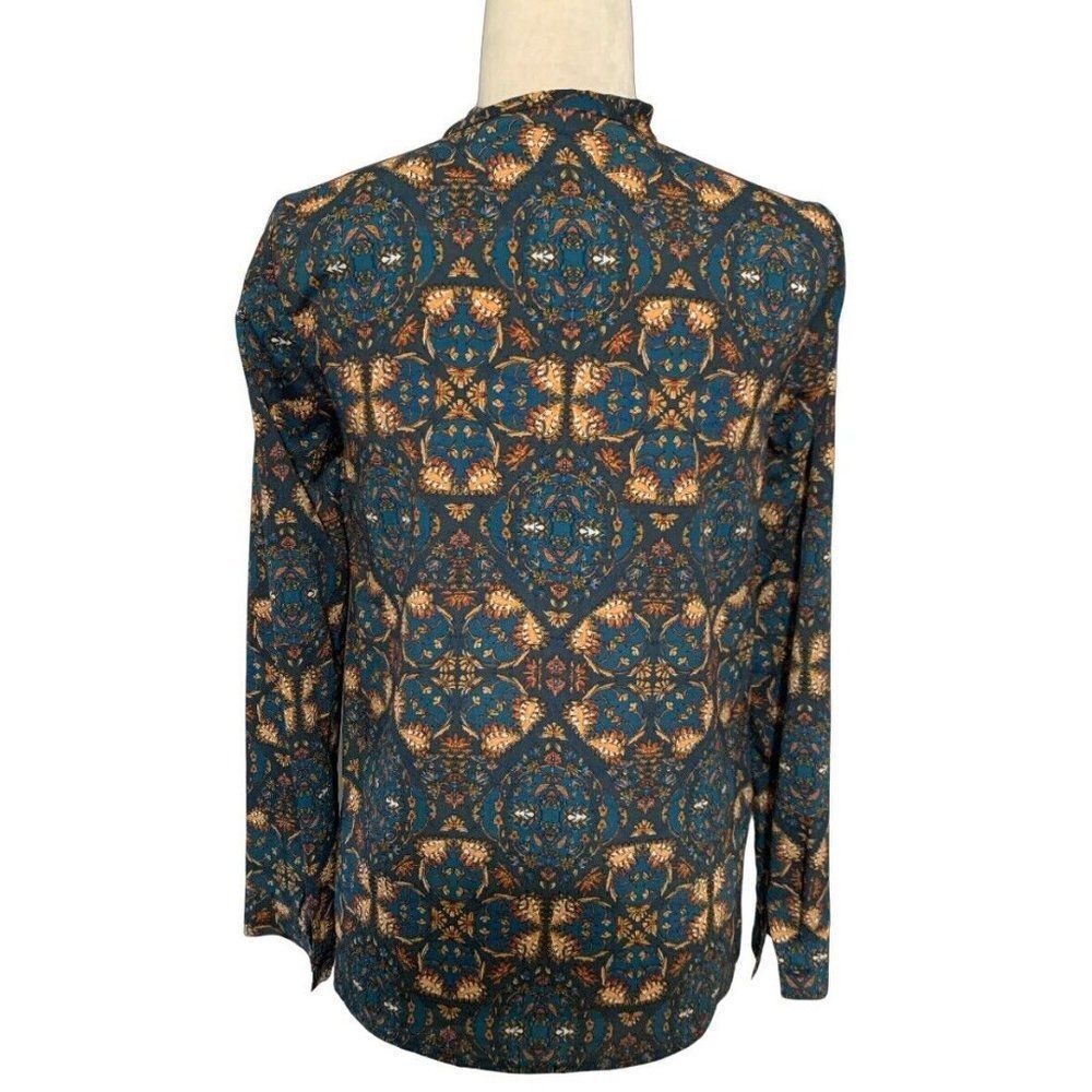 BCBGeneration Blue and Gold Patterned Blouse - image 2